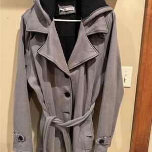 Maurices Gray Casual Trench Coat with Hood